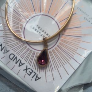NEW Alex & Ani Swarovski Amethyst Crystal Gold Bangle Bracelet NWT